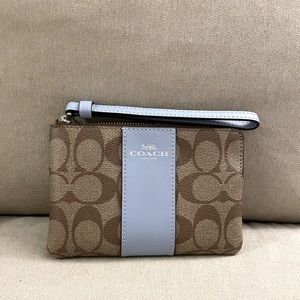 New! Coach Signature canvas wristlet